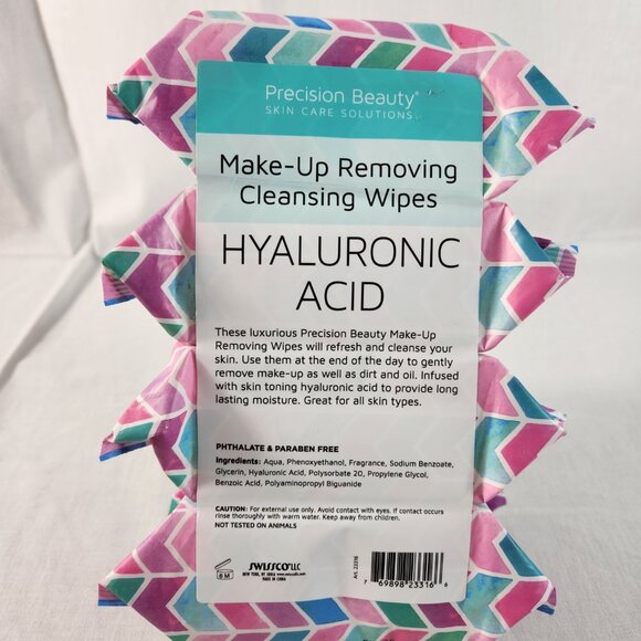 Precision Beauty Make-Up Removing Cleansing Wipes HYALURONIC ACID  4 Packs = 160 - Picture 4 of 7